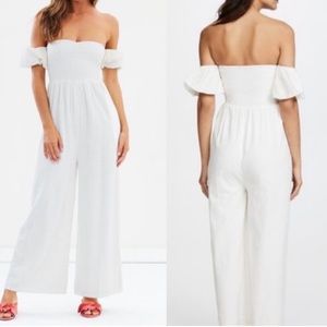 Anthropologie Off-The Shoulder Sweetheart Lena Jumpsuit by Steele